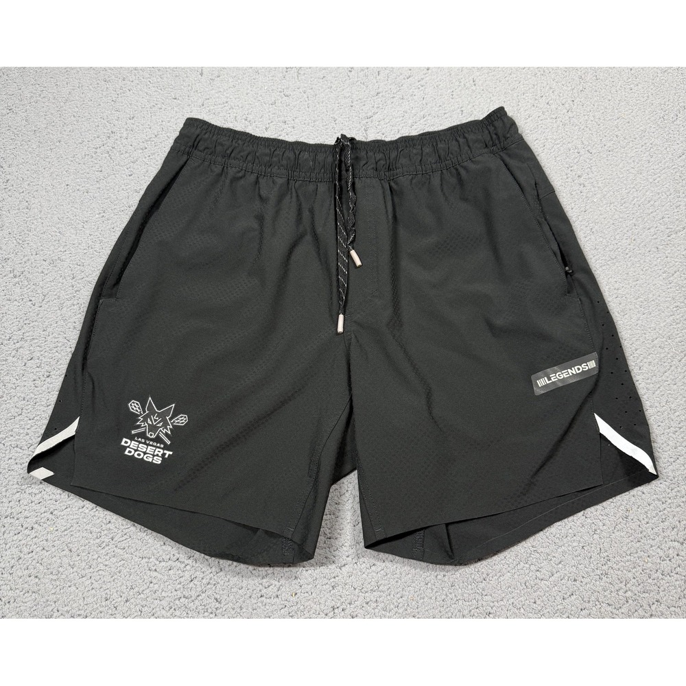 Legends Las Vegas Desert Dogs Shorts Mens Small Black NLL Lacrosse Performance